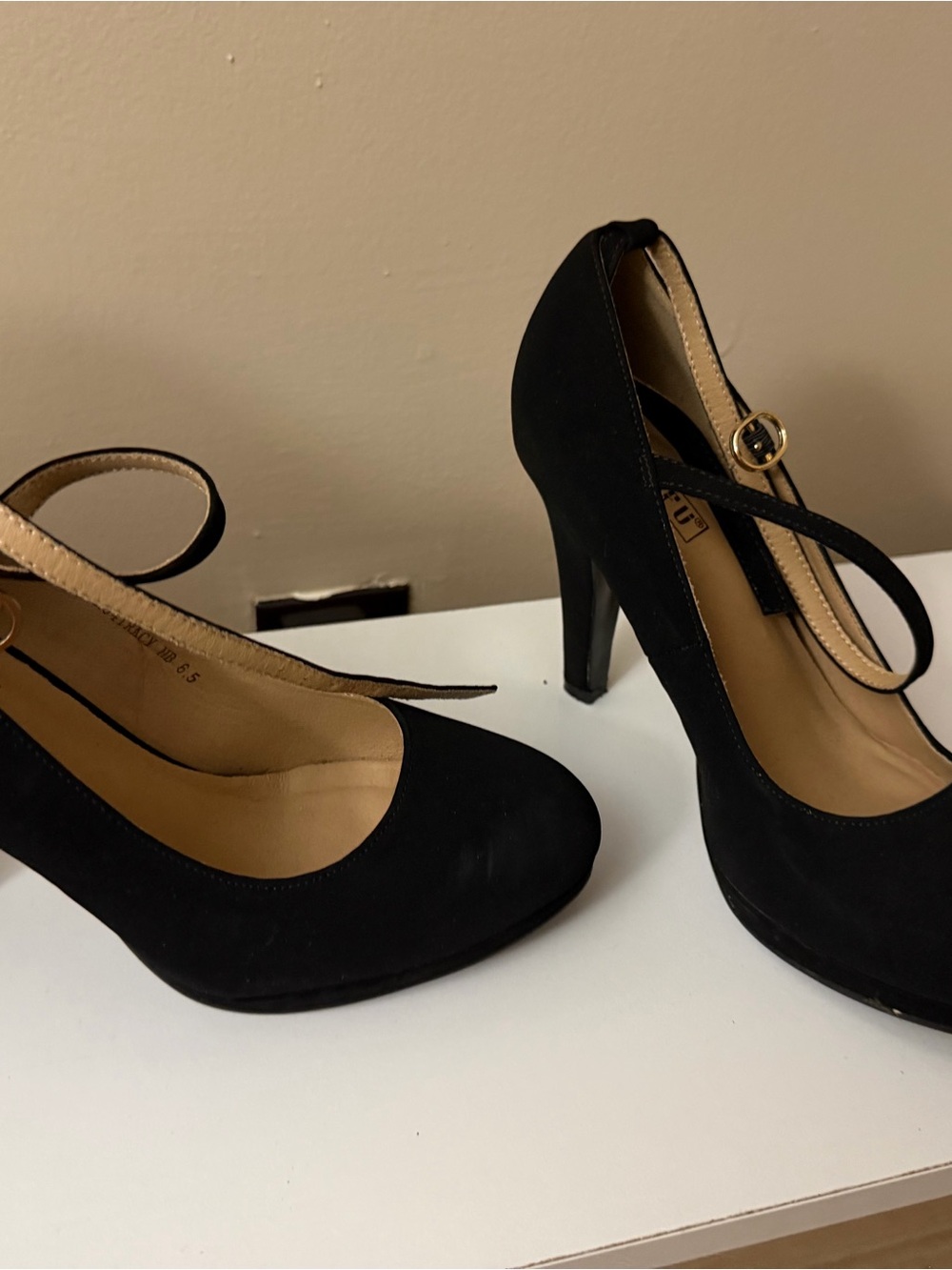 Kohl's Black Mary Jane Platform Heels with Ankle Strap